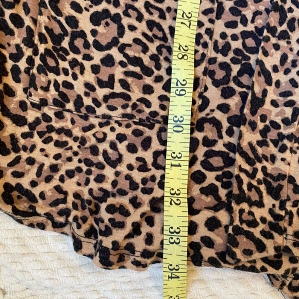 Zenana Long Sleeve Leopard Print Lightweight Open Cardigan Size M - Picture 6 of 7